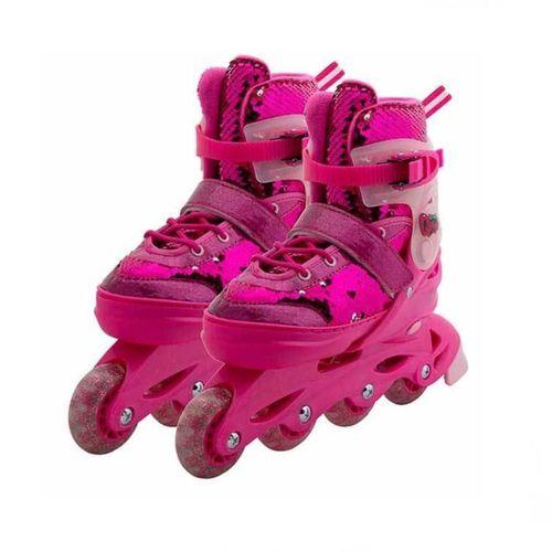 Eğitici Çocuk  Rising Sports Inline 4 Teker Paten Pembe Payetli