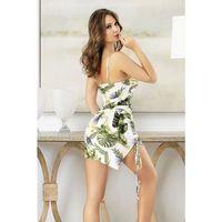 Özel Tasarım Çiçek Desenli İnce Askılı Büzgülü Fantezi Mini Club Elbisesi