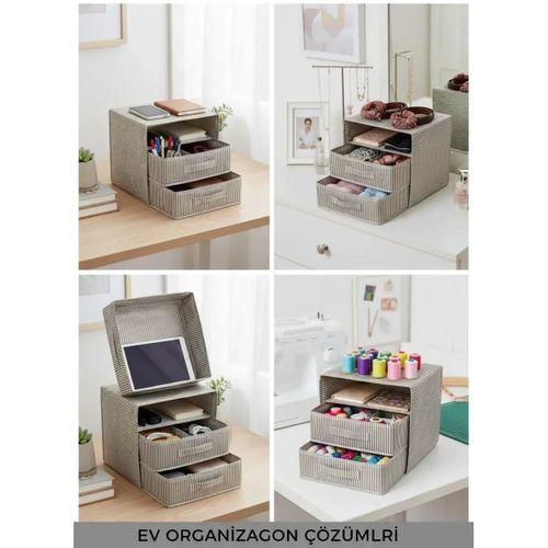 Çok Amaçlı 3 Bölmeli Organizer - Çekmece İçi Çorap Çamaşır Ve Ofis Masaüstü Düzenleyici Kutu