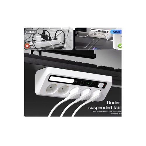 5’li Akım Korumalı Priz 2500w | 2 Usb + 2 Type-c Hızlı Şarj | Led Gece Lambalı | Dokunmatik Beyaz