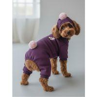Purple PonPon Pony Köpek Tulumu & Bere Takımı | Şardonlu Polar Kumaş | Küçük Irk Köpekler İçin | Tüy Dökülmesini Azaltır