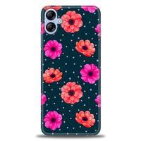 Samsung Galaxy A04E Kılıf HD Baskılı Kılıf - Puantiye ve Çiçekler + Tam Ekran Koruyucu