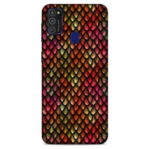 Samsung Galaxy M21 Kılıf Dragons (8) Baskılı Kılıf Ejderha Deri Pembe
