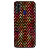 Samsung Galaxy M21 Kılıf Dragons (8) Baskılı Kılıf Ejderha Deri Pembe