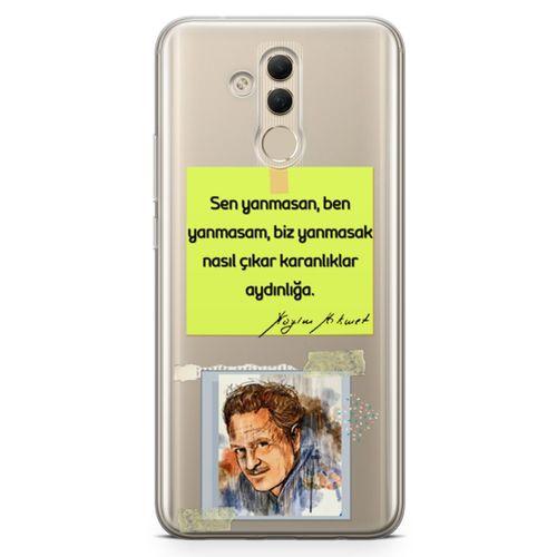 Huawei Mate 20 Lite Kılıf Caps Nazım Hikmet Arka Kapak Koruma Desenli Full Koruyucu