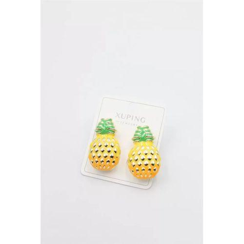 Mineli Ananas Küpe - Altın