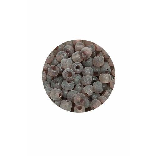 Dökme Cam Kum Boncuk Büyük Boy (6/0) 4 mm - 60 Gram - Şeffaf Gri - BNC141