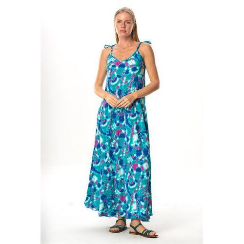 Askılı Viskon Suzan Uzun Yazlık Elbise Soyut Nil Yeşili Syt nlysl