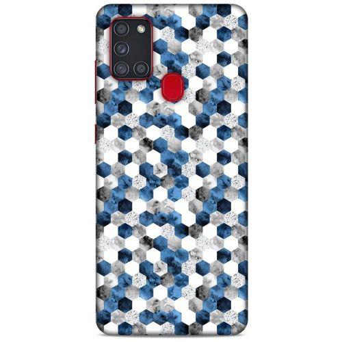 Mermer Desenli (19) Tema Kılıfları Açık Mavi Samsung Galaxy A21s Kılıf