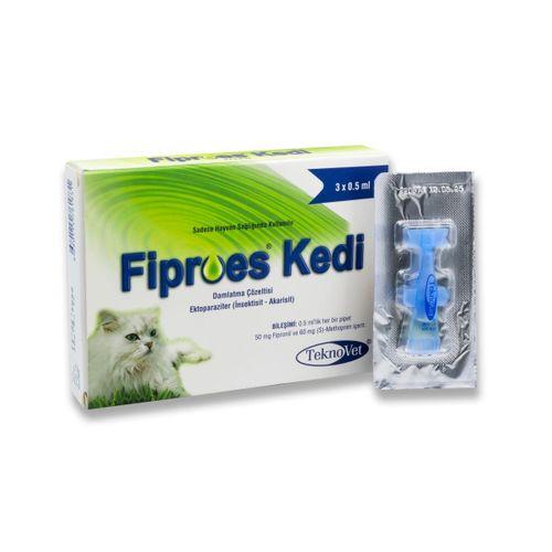 Fiproes Kedi Dış Parazit(Pire,Kene,Bit) Ense Damlası/İlacı 1 Paket - 0,5ML'lik 3 Tüp
