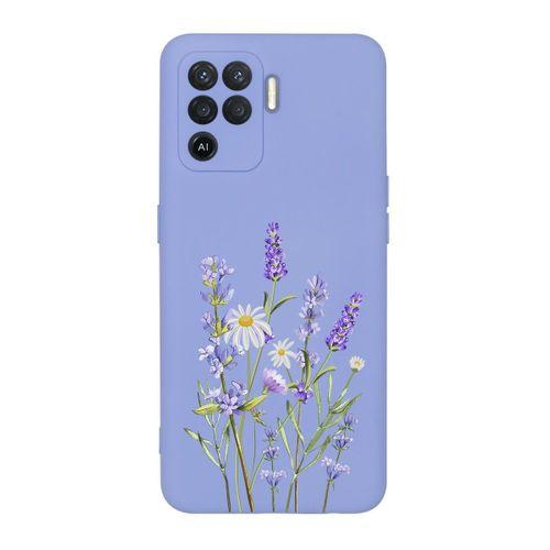 Oppo Reno 5 Lite Lavender Desenli Premium Silikonlu Telefon Kılıfı