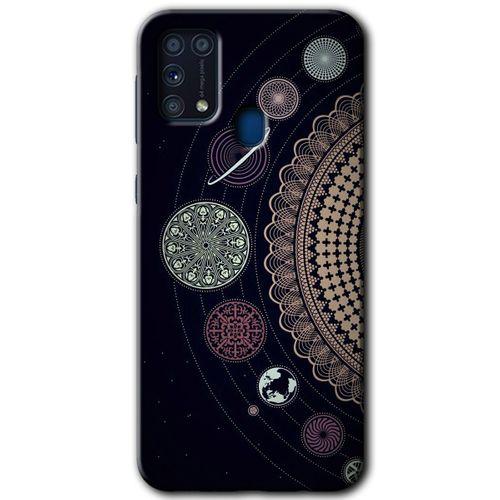 Samsung Galaxy M31 Kılıf Baskılı Kapak - Gezegen Döngüsü + 5D Tam Kaplayan Cam