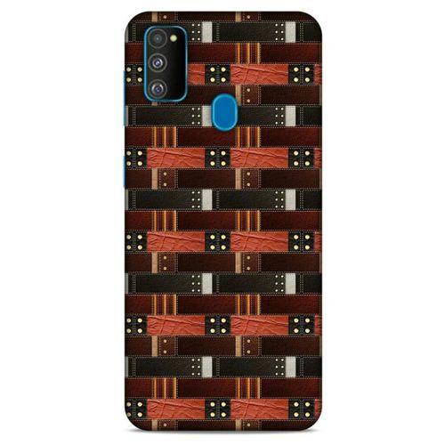 Samsung Galaxy M30s Kılıf Patchwork (19) Kılıfları Kahve Turuncu