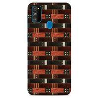 Samsung Galaxy M30s Kılıf Patchwork (19) Kılıfları Kahve Turuncu