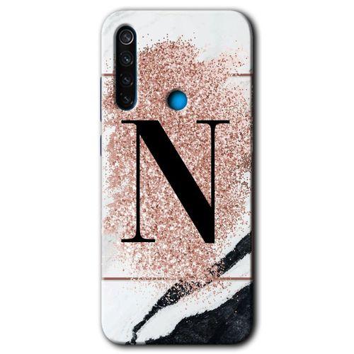 Redmi Note 8 Kılıf HD Desen Baskılı Arka Kapak - Pembe Mermer Desenli O Harfi + Kırılmaz Cam