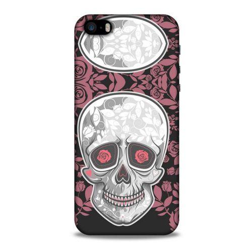 Apple Iphone 5 Uyumlu Kılıf Pembe Delisi (36) Glitter Kılıf Kurukafa