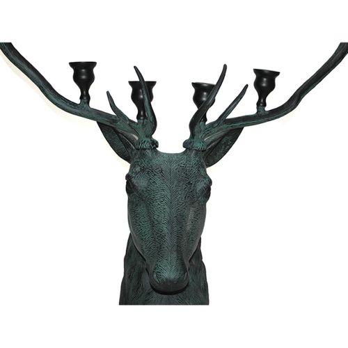 Metal Geyik Büstü Şamdan 136 Cm