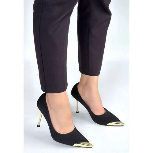 Alis Siyah Saten Stiletto Ayakkabı