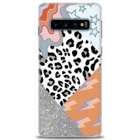 Samsung Galaxy S10 Kılıf HD Baskılı Kılıf - Leopar ve Şimşekler + Tam Ekran Koruyucu