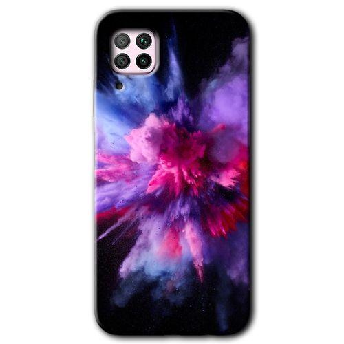 Huawei P40 Lite Kılıf Kapak - Color Splash Purple +Hayalet Ekran Yandan Gözükmez