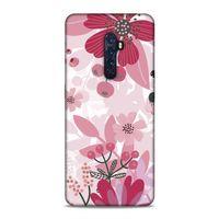 Oppo Reno 2 Kılıf Pembe Kirmizi Bahar Arka Kapak Silikon Koruma Full Koruyucu