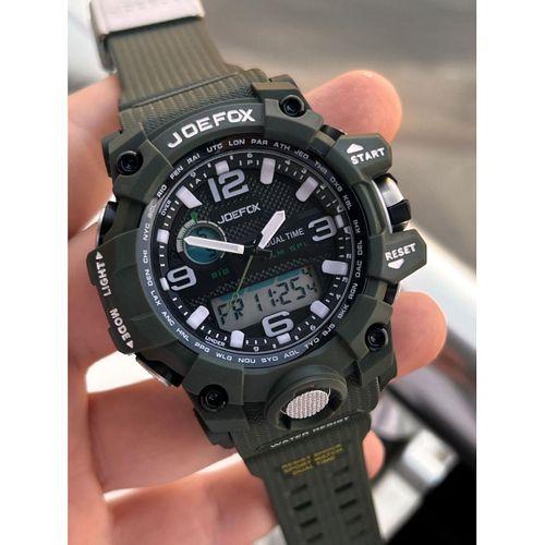 Joefox Digital Ve Analog 2 Yıl Garantili Kronmetre+Takvim+Alarm+Aydınlatma Erkek Kol Saati JOE.BK09