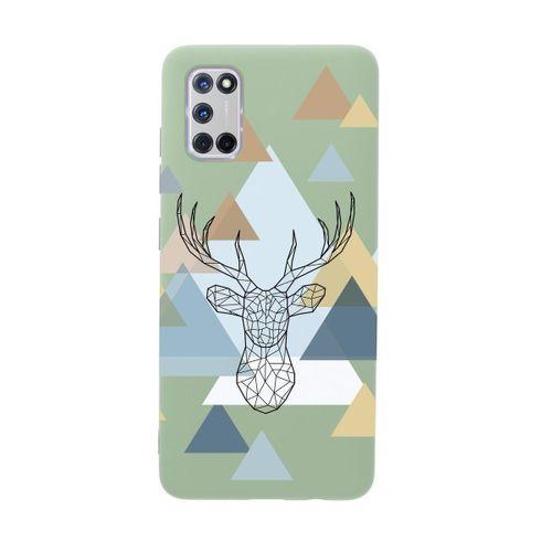 Oppo A52 Polygon Deer Premium Silikonlu Telefon Kılıfı