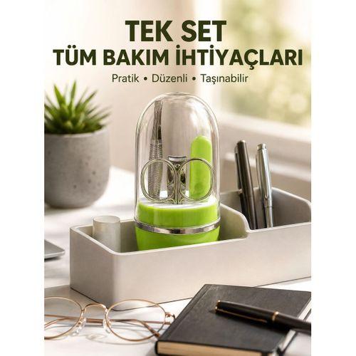 Yeşil Tırnak Bakım Seti Cımbız Makas Tırnak Makası Ve Törpü