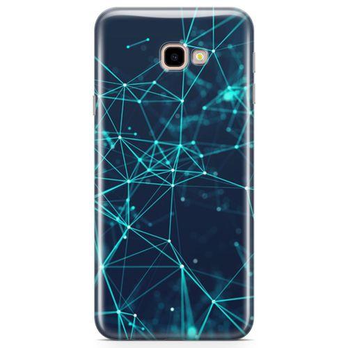 Samsung Galaxy J4 Plus Kılıf Yeşil Ağ Arka Kapak Koruma Desenli Full Koruyucu