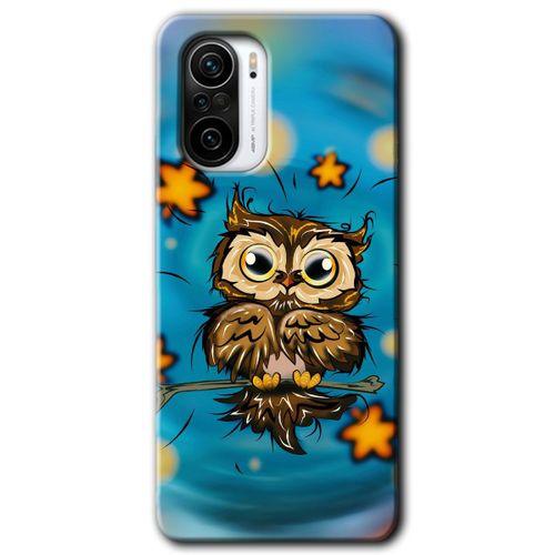 Redmi Mi11i Kılıf HD Desen Baskılı Arka Kapak - Owl Bird Stars + Kırılmaz Cam