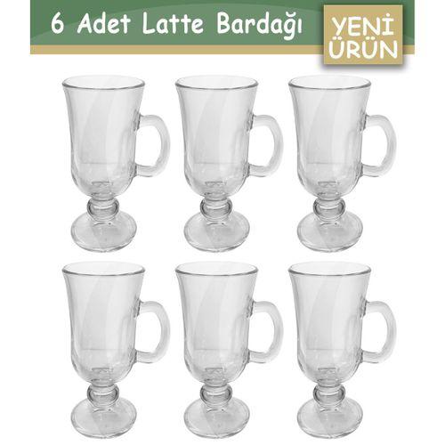 6lı Latte Bardağı, Soğuk kahve Kupa, Kulplu Milkshake Bardağı, Kokteyl Kupa