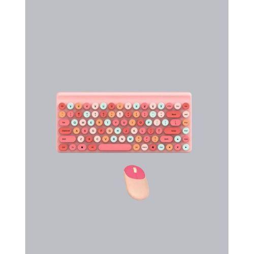 Renkli Retro Tuş Takımlı Klavye – 3 Cihaz Bağlantısı, Medya Kısayol Tuşları Yeni Nesil