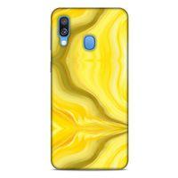 Mermer Desenli (11) Tema Tam Koruma Sarı Samsung Galaxy A40 Kılıf