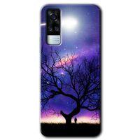 Vivo Y53s Kılıf HD Desen Baskılı Arka Kapak - Uzay Silüet + Kırılmaz Cam