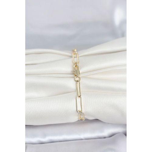 CM 14K Gold Renk Kalın Ataç Zincir Model Kadın Bileklik