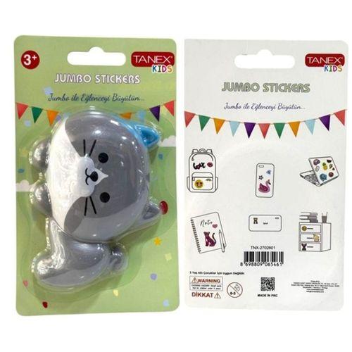 Tanex Jumbo Stickers Sukuşi Gri Kedi
