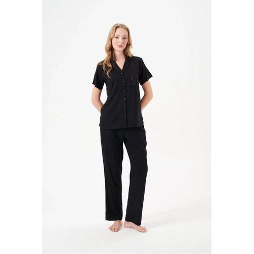 Kadın Pijama Takımı - Kısa Kol Önden Düğmeli