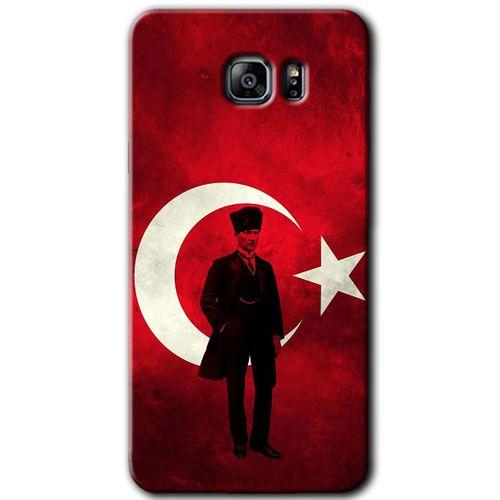 MRCİLETİSİM MRCİLETİSİM Samsung Galaxy Note 5 Kılıf HD Desen Baskılı Arka Kapak + Temperli Cam - Atatürk Bayrak