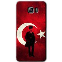 MRCİLETİSİM MRCİLETİSİM Samsung Galaxy Note 5 Kılıf HD Desen Baskılı Arka Kapak + Temperli Cam - Atatürk Bayrak