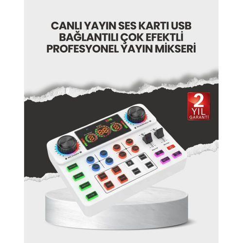 Çok Efektli Canlı Yayın Ses Mikseri Usb Ve Kablosuz Uyumlu