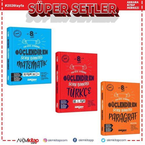Ankara Yayıncılık 8.Sınıf Matematik Türkçe ve Paragraf Soru Bankası Seti 3 Kitap