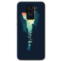 Redmi Note 9 Kılıf HD Desen Baskılı Arka Kapak - City Bird Sky