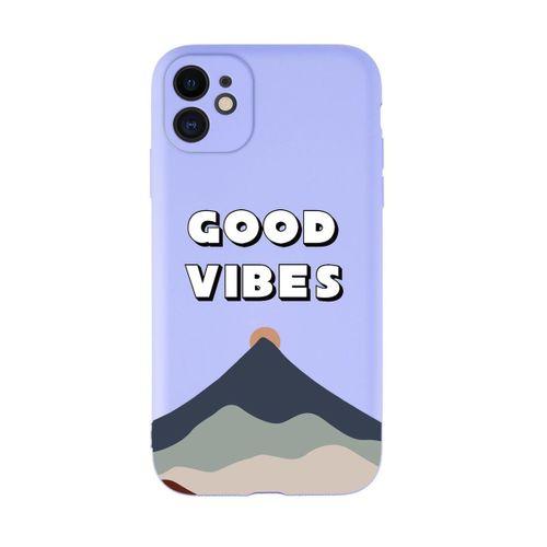 iPhone 11 Uyumlu Good Vibes Desenli Kamera Korumalı Lansman Kılıf Premium Silikonlu