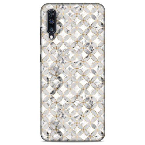 Mermer Desenli (37) Tema Silicone Cover Gümüş Gri Samsung Galaxy A70s Kılıf