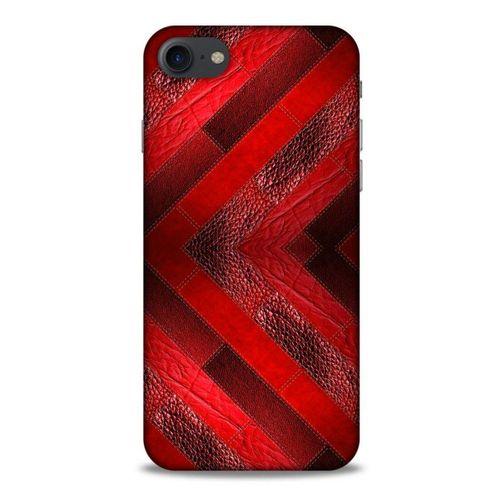 Apple Iphone 8 Kılıf Patchwork (28) Arka Kapak Kırmızı Siyah