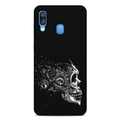 Lopard Samsung Galaxy A40 Uyumlu Kılıf Tattoo's (9) Kılıf Beyaz Siyah