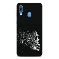 Lopard Samsung Galaxy A40 Uyumlu Kılıf Tattoo's (9) Kılıf Beyaz Siyah