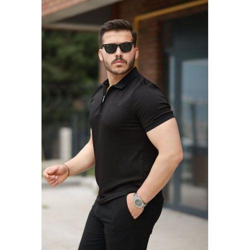 Erkek Fermuarlı Yaka Kısa Kollu Tişört