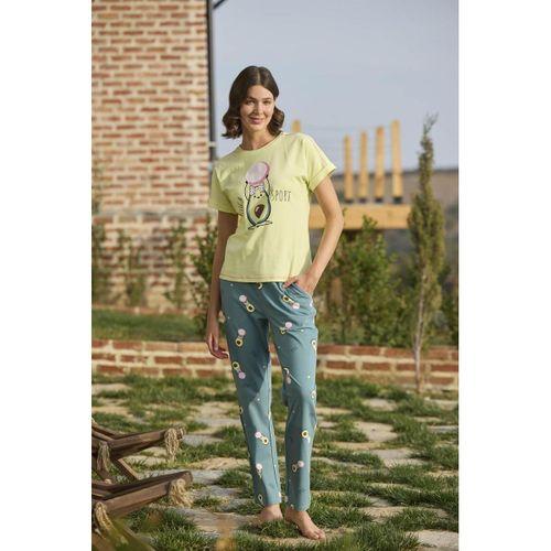 Desenli Ve Baskılı "yoga Sport" Pijama Takımı