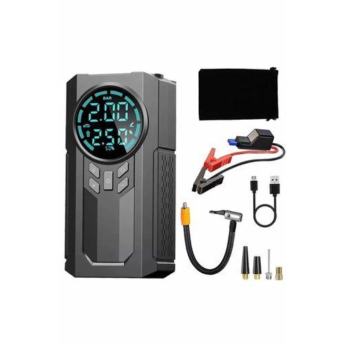 Şarjlı 8.000 Mah Taşınabilir Çanta Araç Akü Şarj Takviyeli Işıklı Hava Kompresörü Powerbankli